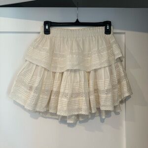 LoveShackFancy Ruffle Skirt in White